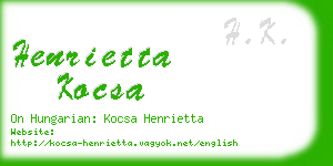 henrietta kocsa business card